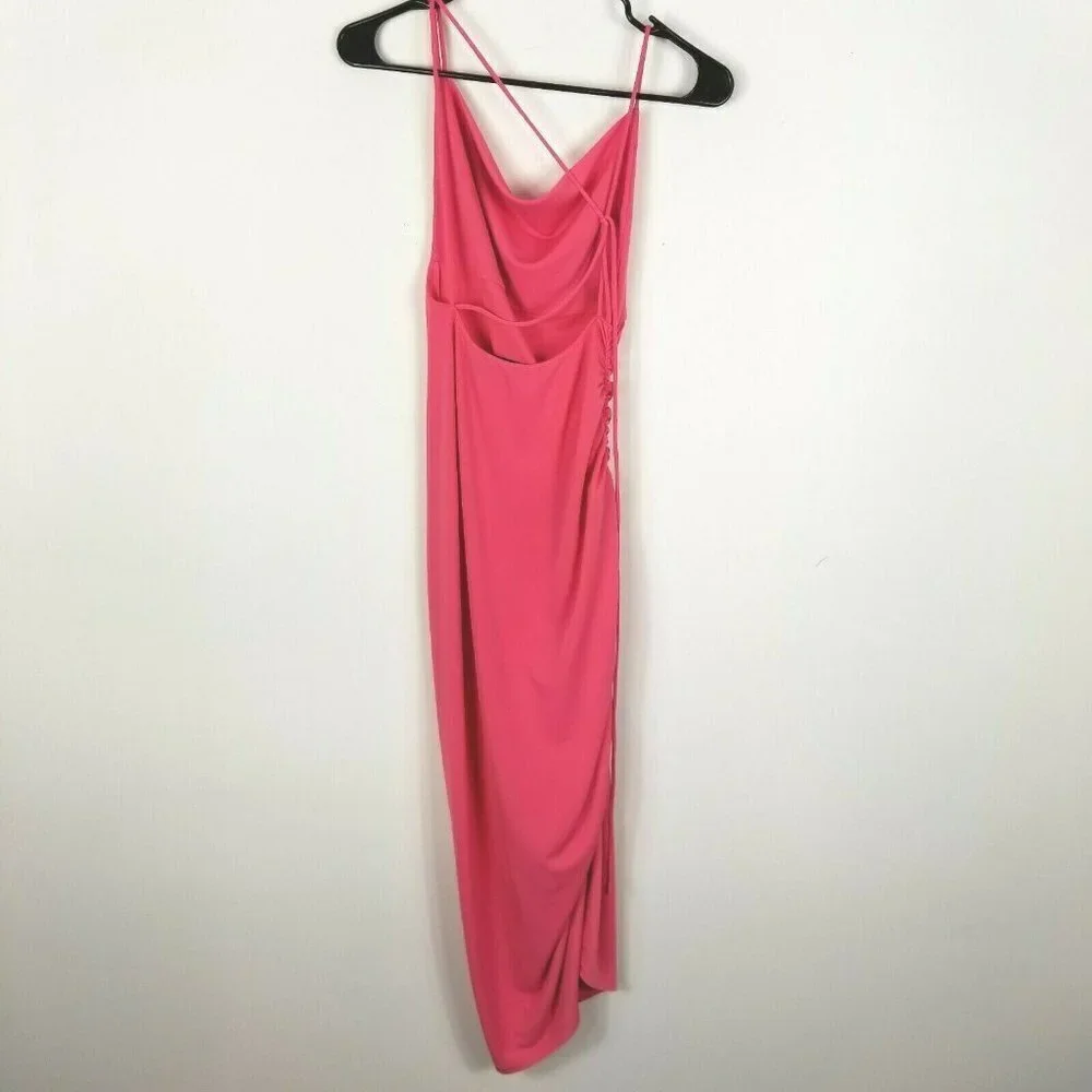 Andamane Irina Draped Midi Cocktail Dress in Bubblegum Pink‎